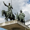 Close-up of Don Quixote and Sancho Panza